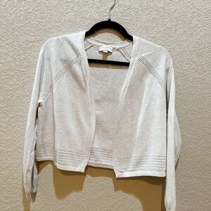 Loft Cream Cropped Cardigan, Size Medium